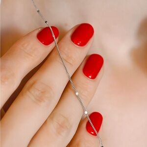 Thin Chain Necklace Platinum Plated Luxury Jewelry